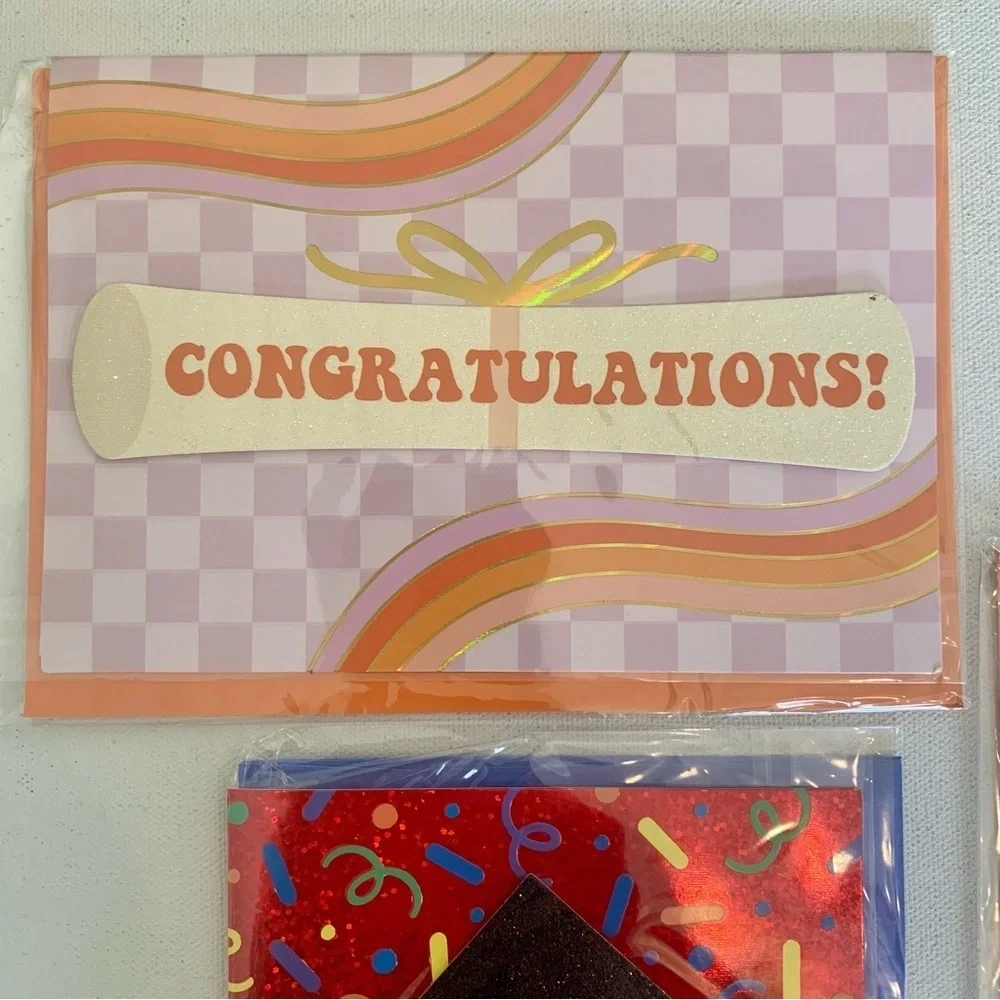 Graduation Greeting Cards with Envelopes Sealed Packages Congratulation Lot of 3
